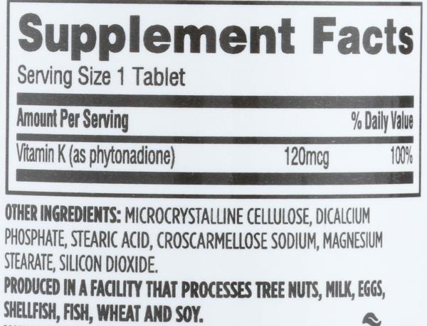 365 by Whole Foods Market, Vitamin K 120 MCG, 100 Tablets