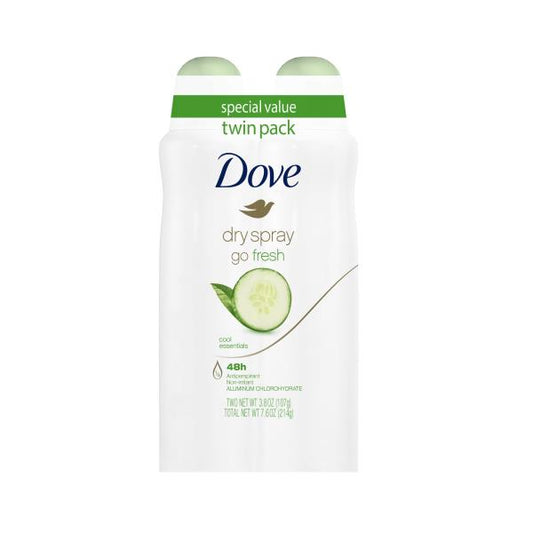 Dove Advanced Care Long Lasting Women S Antiperspirant Deodorant Dry Spray Twin Pack  Fresh  3.8 Oz