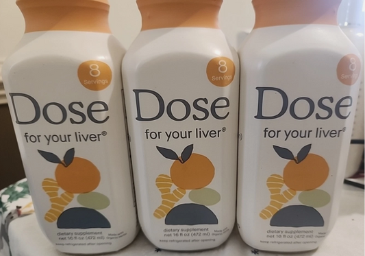 DOSE Liver Support Supplement Shot | 3 Bottles (16 Ounce)