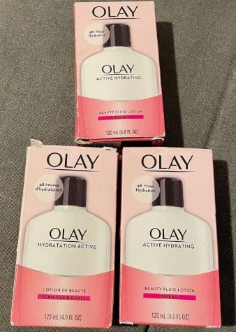 Lot of 3 Olay Active Hydrating Beauty Fluid Lotion, 48-Hour Hydration