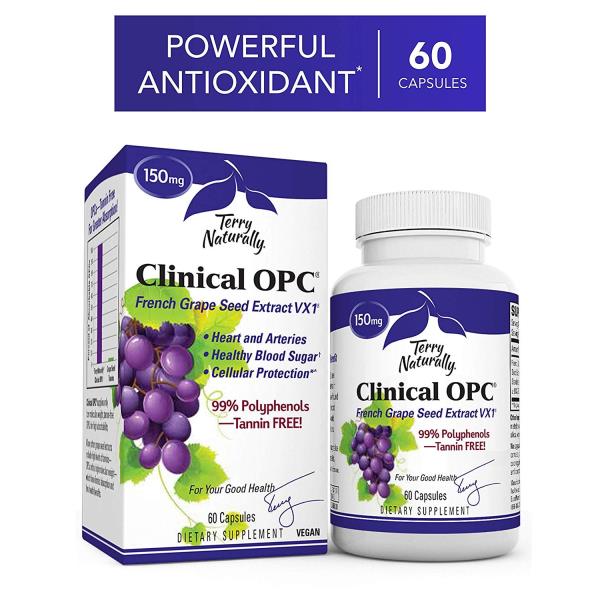 Terry Naturally Clinical OPC French Grape Seed Extract 60 Capsules