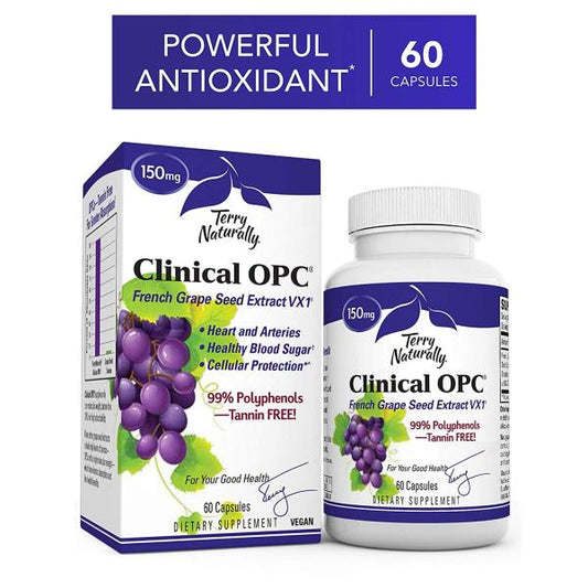 Terry Naturally Clinical OPC French Grape Seed Extract 60 Capsules