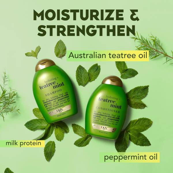 (2) OGX Hydrating Tea Tree Mint Conditioner, Tea Tree & Peppermint Oil 13 fl oz