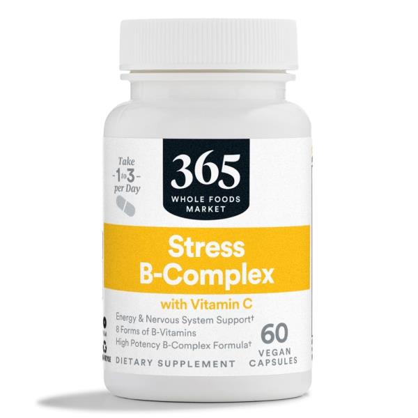 365 by Whole Foods Market, Stress B-Complex with Vitamin C, Energy & Nervous System Support, Vegan, 60 Capsules