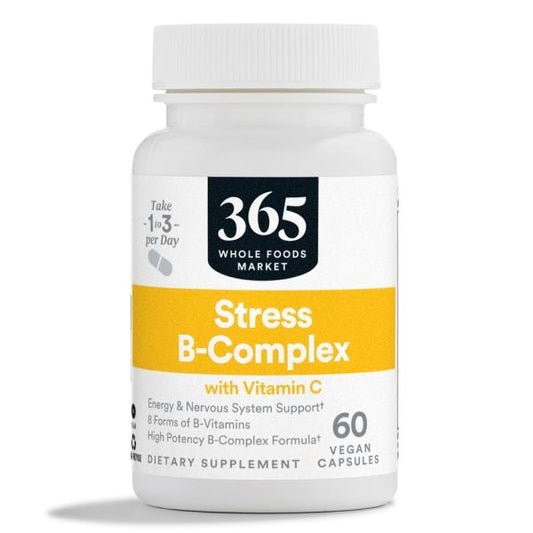 365 by Whole Foods Market, Stress B-Complex with Vitamin C, Energy & Nervous System Support, Vegan, 60 Capsules
