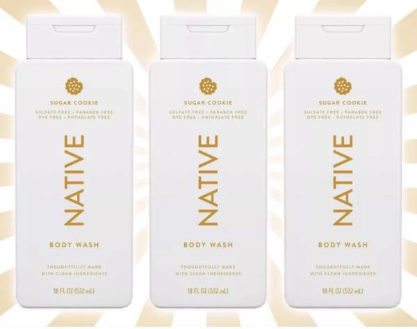 Native Body Wash - Sugar Cookie, Sulfate-Free, Dye-Free, 18 fl oz, Bundle of 3