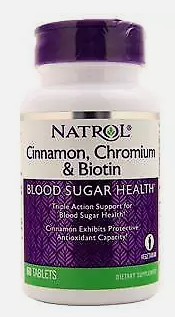 Natrol Cinnamon, Chromium & Biotin - 60 Tablets