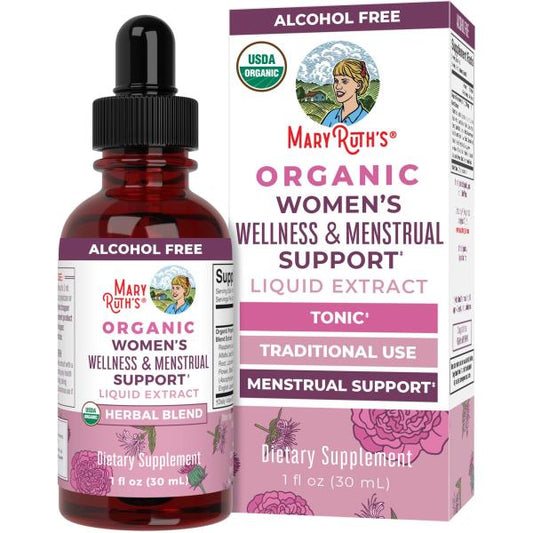 READ MaryRuth Organics USDA Organic Women's Wellness Liquid Herbal Supplements | Includes Stinging Nettle, Raspberry Leaf, Eleuthero Root, Chaste Tree Berry | Menstrual Support | Non-GMO, Vegan