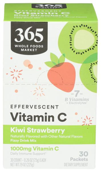 365 by Whole Foods Market, Effervescent C Powder Kiwi Strawberry, 30 Count