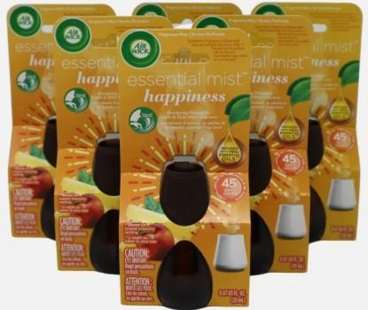 (6 ct) Air Wick Essential Mist - Aroma Happiness - Pineapple, Peach, Wild Mint
