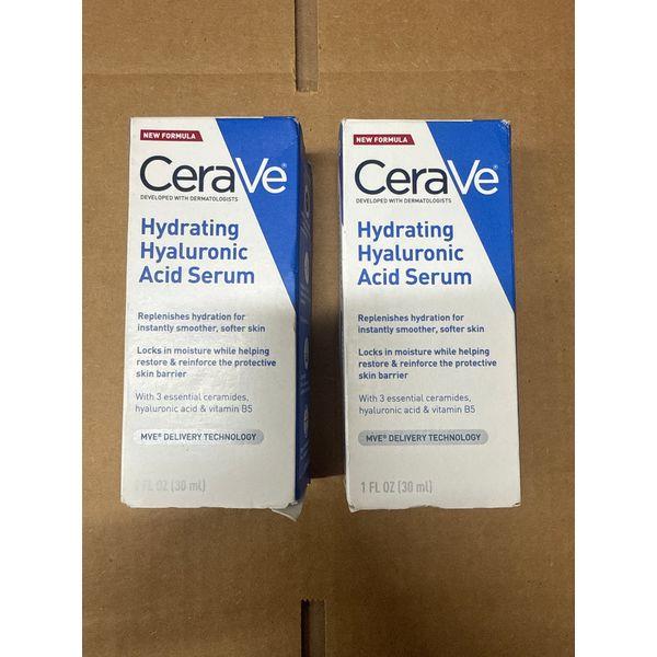(2 Pack) CeraVe Hydrating Hyaluronic Acid Serum - Replenishes, 1 fl oz