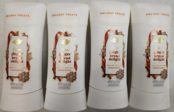 DOVE Antiperspirant Gingerbread Delight Limited Edition Lot of 4 NEW 2.6 OZ Each