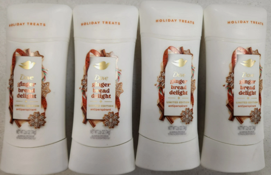 DOVE Antiperspirant Gingerbread Delight Limited Edition Lot of 4 NEW 2.6 OZ Each