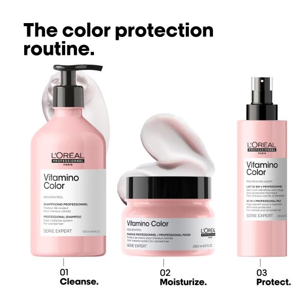L'Oréal Professionnel Paris Vitamino Color Hair Mask - Protects & Preserves Hair Color, Enhances Shine & Vibrancy, Moisturizes & Detangles