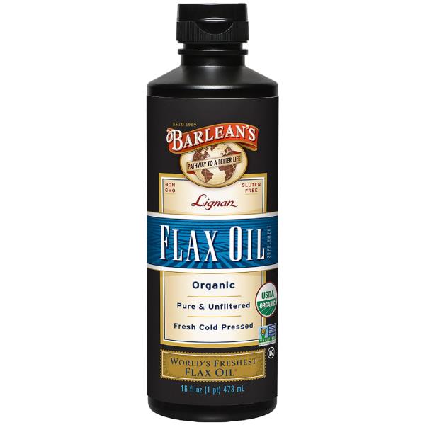 READ Barlean's Organic Lignan Omega 3 Flaxseed Oil Liquid Supplement for Men and Women, Cold Press Flax Seeds, 7230mg ALA Fatty Acid, Vegan and Gluten Free, 16 oz