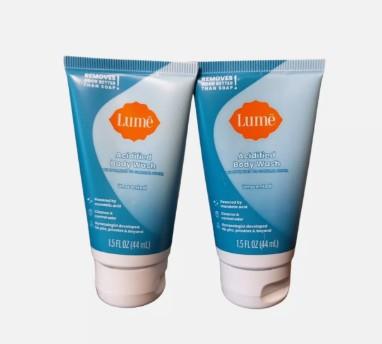 (2 Tubes) Lume Acidified Body Wash - Cleanses & Controls Odor, Unscented