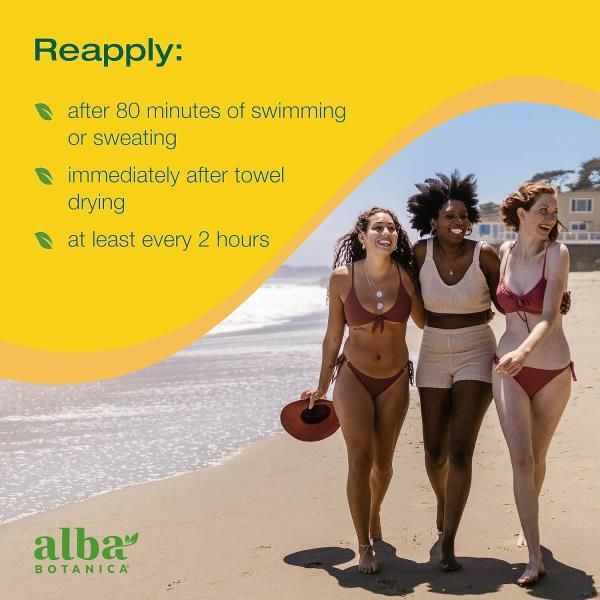 (4) Alba Botanica Sunscreen Lotion, Sensitive Mineral, SPF 30, Fragrance Free, 3 oz