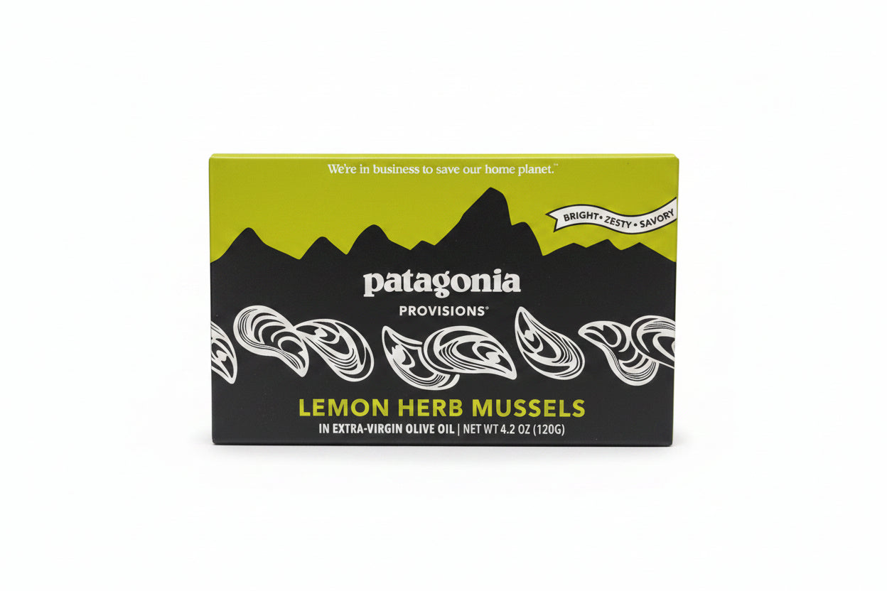 Patagonia Provisions - Lemon Herb Mussels in Extra Virgin Olive Oil | Responsibly sourced | 16g Protein & Gluten Free